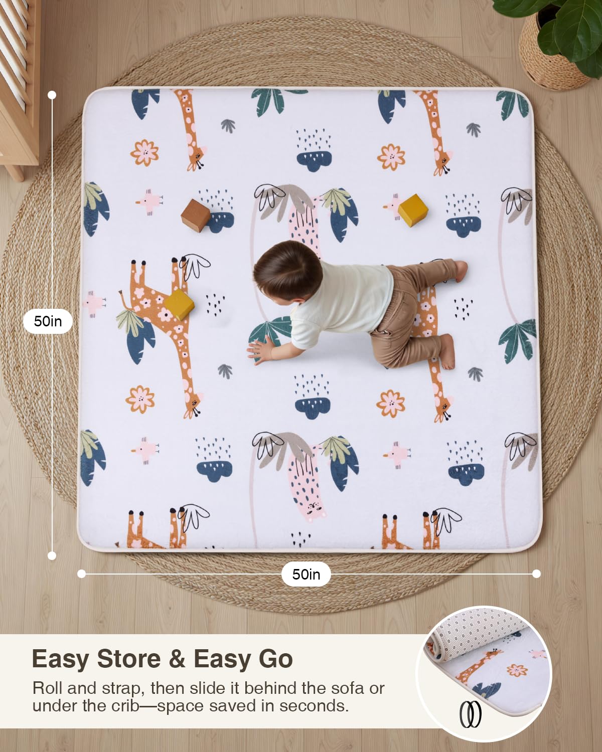 Large Thick Baby Play Mat for Floor,Padded Foam 59x79 Playpen Mat,Soft Support&Plush Feel Nursery Kids Rug,Non Slip for Toddler,Infants,Kids Playroom,Yoga,Baby Crawling,Tummy Time (Light Grey)
