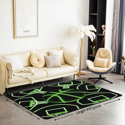 jejeloiu Basketball Living Room Rugs for Bedroom 5x7 Kids Gaming Sports Decor Carpet for Boys Girls Teens Ball Games Area Rug Soft Gift for Basketball Lover Grey and Black Room Decor