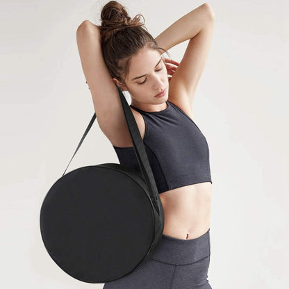 Yoga Wheel Bag Yoga Circle Storage Bag Large Capacity Double Zipper Backpack with Adjustable Strap, Black