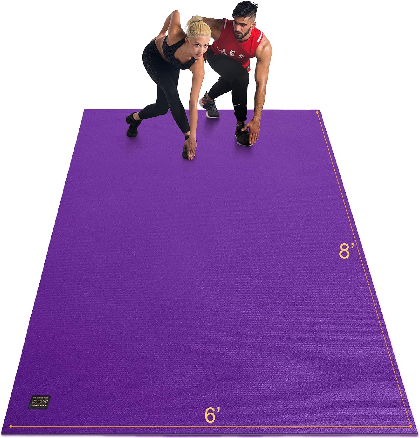 GXMMAT Extra Large Exercise Mat 16'x6'/12'x6'/10'x6'/8'x6'(7mm), Extra Wide Workout Mats for Home Gym Flooring, Non-Slip Thick Durable Cardio Mat for MMA,Plyo,Jump Rope,Weights,Fitness,Shoe-Friendly