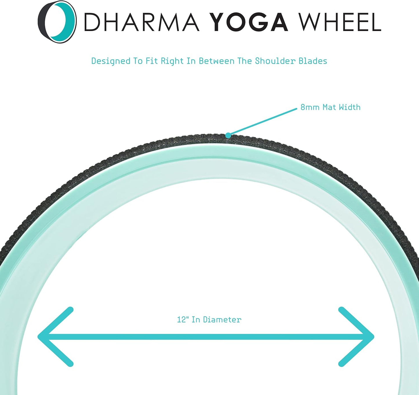 Dharma Yoga Wheel Basic - Spine Roller and Back Ring, Stretches Ligaments, Muscles with Foam Padding for Deeper Poses | Yogic Stretching and Alignment with Circle Design