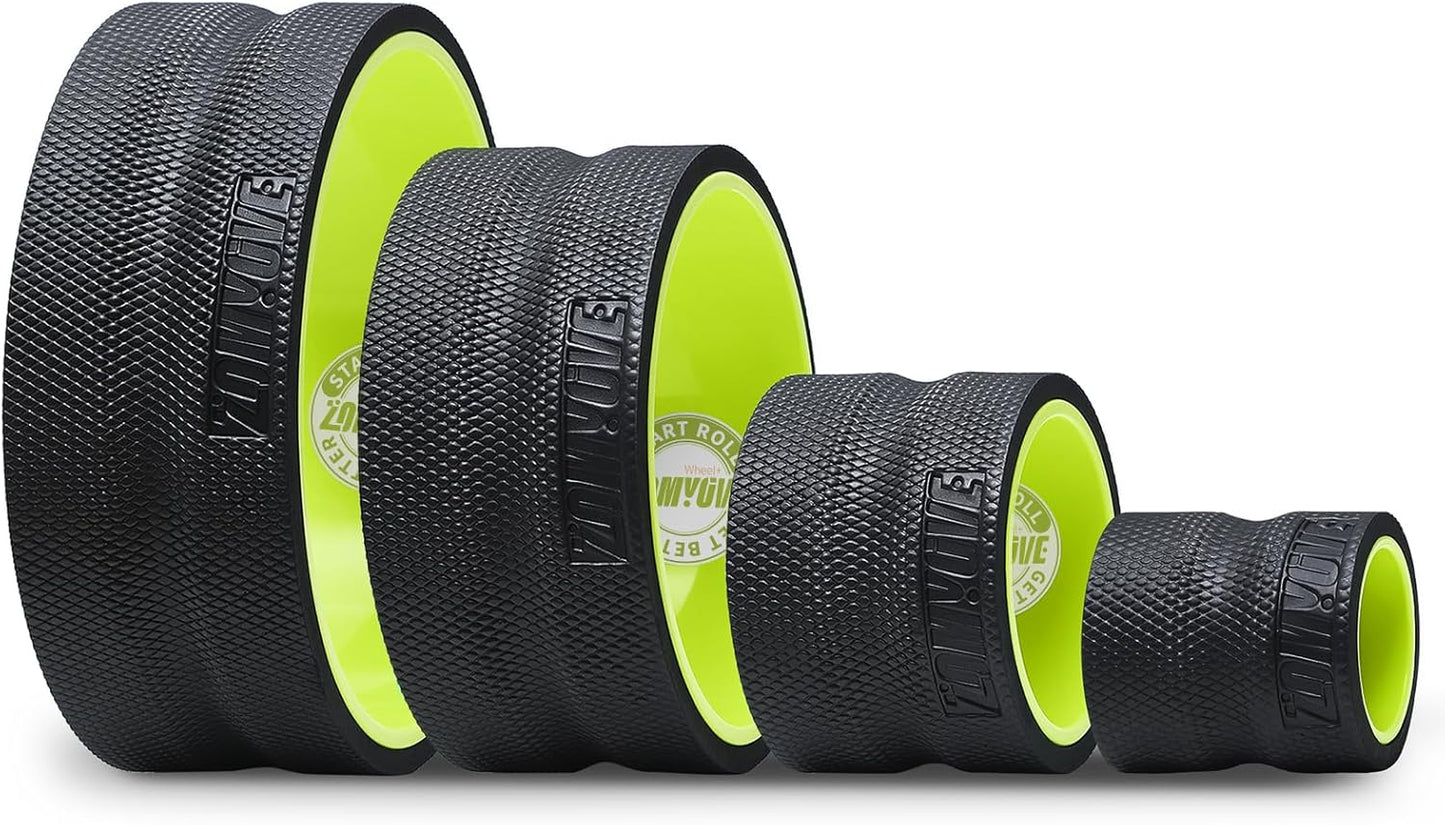 3 Pack Back Roller- Yoga Wheel for Back Pain Reliefn & Stretching, Back Wheel for Deep Tissue Massage, Foam Roller for Physical Therapy & Exercise