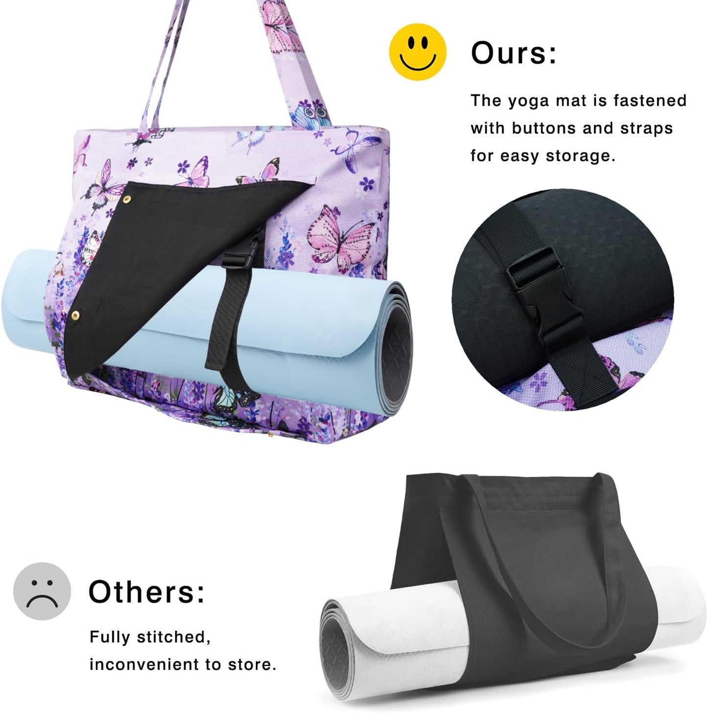Yoga Mat Bag Yoga Bags and Carriers Fits All Your Stuff Yoga Tote Bag with Zipper Pocket Yoga Mat Carrier Pilates Bag Take in Out Mat Easily