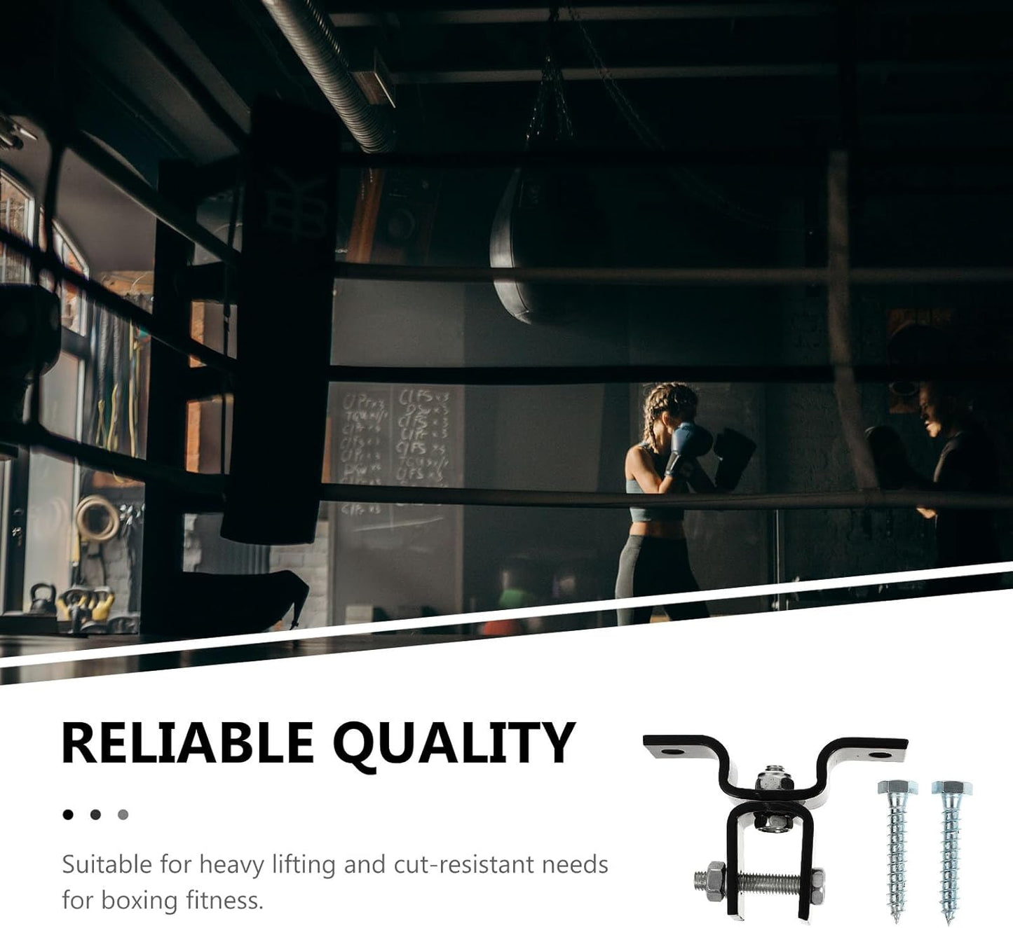 LABRIMP Sandbag Hanging Tray and Wall Mount Buckle, Heavy-Duty Steel Fixed Plate with Load-Bearing Swivel Ring for Boxing Punching Bag Ceiling Hanger, Home Fitness Exercise Accessory