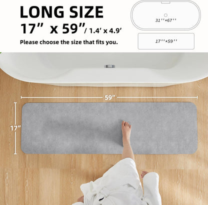 TYUU Bath Mat, Bathroom Rugs Non Slip Washable Thin Absorbent Quick Dry Bath Mat Fits Under Door Bathroom Floor Mat Perfect for Bath, Shower, or Sink 24"x36" Dark Grey