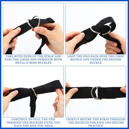 Leyndo Yoga Strap Stretching Pilates Exercise Adjustable Straps 6 ft Non Elastic Yoga Belt with Adjustable D Ring Buckle for Pilates Gym Workouts Fitness
