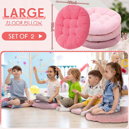 Jerify Floor Pillow Cushions Large Round Square Large Meditation Floor Pillow for Classroom Adult Meditation Picnic Party Seating Learning Daycare School(Square,Mixed Colors,4 Pcs)