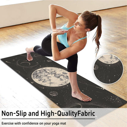 Hot Yoga Mat Towel with Corner Pockets Yoga Towels for Hot Yoga Non Slip with Travel Bag Sweat Absorbent Yoga Blankets Mat Cover for Workout Gym 70"x26" (Mountain-01, 70x26)