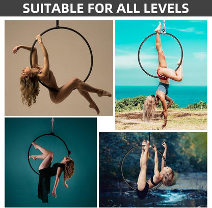 PRIOR FITNESS Aerial Lyra Hoop Set for Adults Suspension Professional Ring Fitness Stainless Steel Single Point Aerial Hoop Equipment Kit(Tube Dia:25mm and 32mm)