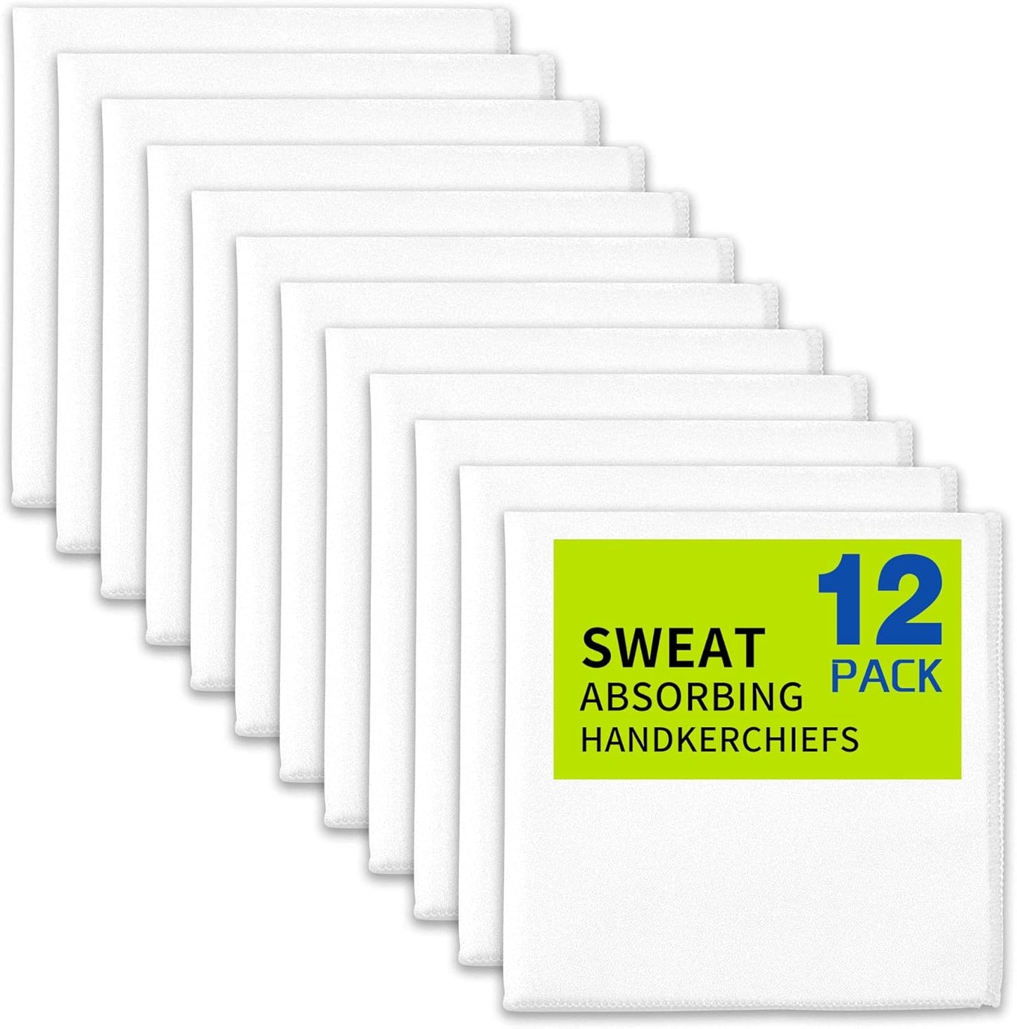 12 Pack Sweat Absorbing Handkerchiefs,Microfiber Sweat Rags Towels for Men & Women,Small Sweat Cloth for Hand,Hankies
