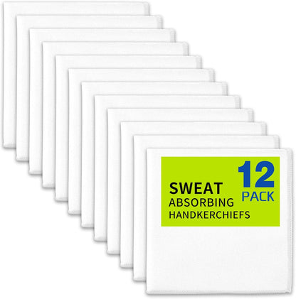 12 Pack Sweat Absorbing Handkerchiefs,Microfiber Sweat Rags Towels for Men & Women,Small Sweat Cloth for Hand,Hankies