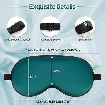 Sleep Mask, Silk Eye Mask for Sleeping with Adjustable Strap, Satin Blackout Sleeping Eye Mask for Men&Women, Comfortable Blindfold Eyeshade for Night Sleep(Black)