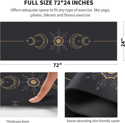 nuveti Yoga Mat Print Extra Thick TPE Non Slip Fitness Exercise Mat with Carrying Bag,72"x24" Extra Thick 6MM Exercise & Workout Mat for Yoga, Pilates Fitness and Floor Exercises - Colors B