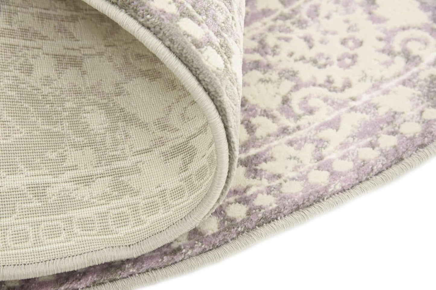 Unique Loom New Classical Collection Area Rug - Olwen (4'Round, Purple/ Gray)