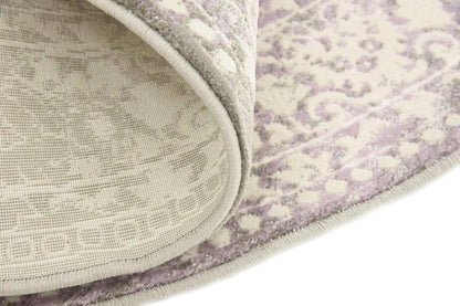 Unique Loom New Classical Collection Area Rug - Olwen (4'Round, Purple/ Gray)