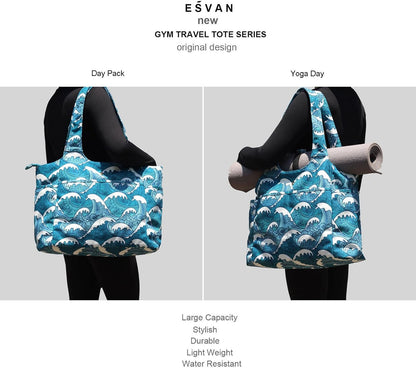 ESVAN Yoga Tote Bag Mat bag Women Shoulder Bags Carryall Tote for Travel Office Workout Gym Nurse Beach