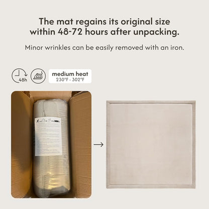 Hakuna Matte CloudSoft Mat for Floor 60" x 80" Beige – Coral Velvet Memory Foam Rug – Non-Slip, Water-Resistant