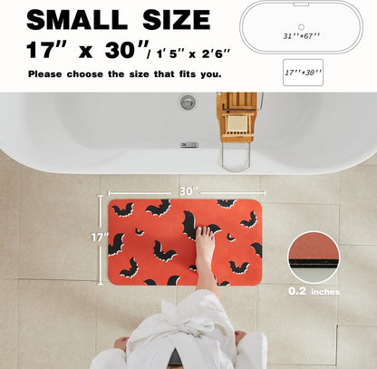 TYUU Bath Mat, Bathroom Rugs Non Slip Washable Thin Absorbent Quick Dry Bath Mat Fits Under Door Bathroom Floor Mat Perfect for Bath, Shower, or Sink 24"x36" Dark Grey