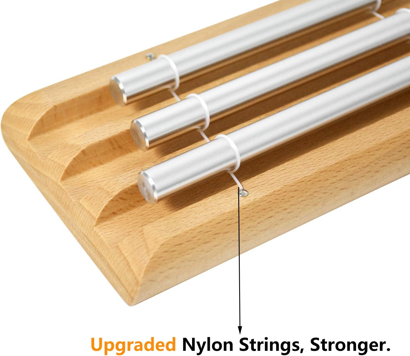Meditation Chime with 3 Tone (C-E-G) Wooden Hand-held Chimes for Classroom Management, Yoga, Meeting and Sound Therapy, Chime Mallet Included
