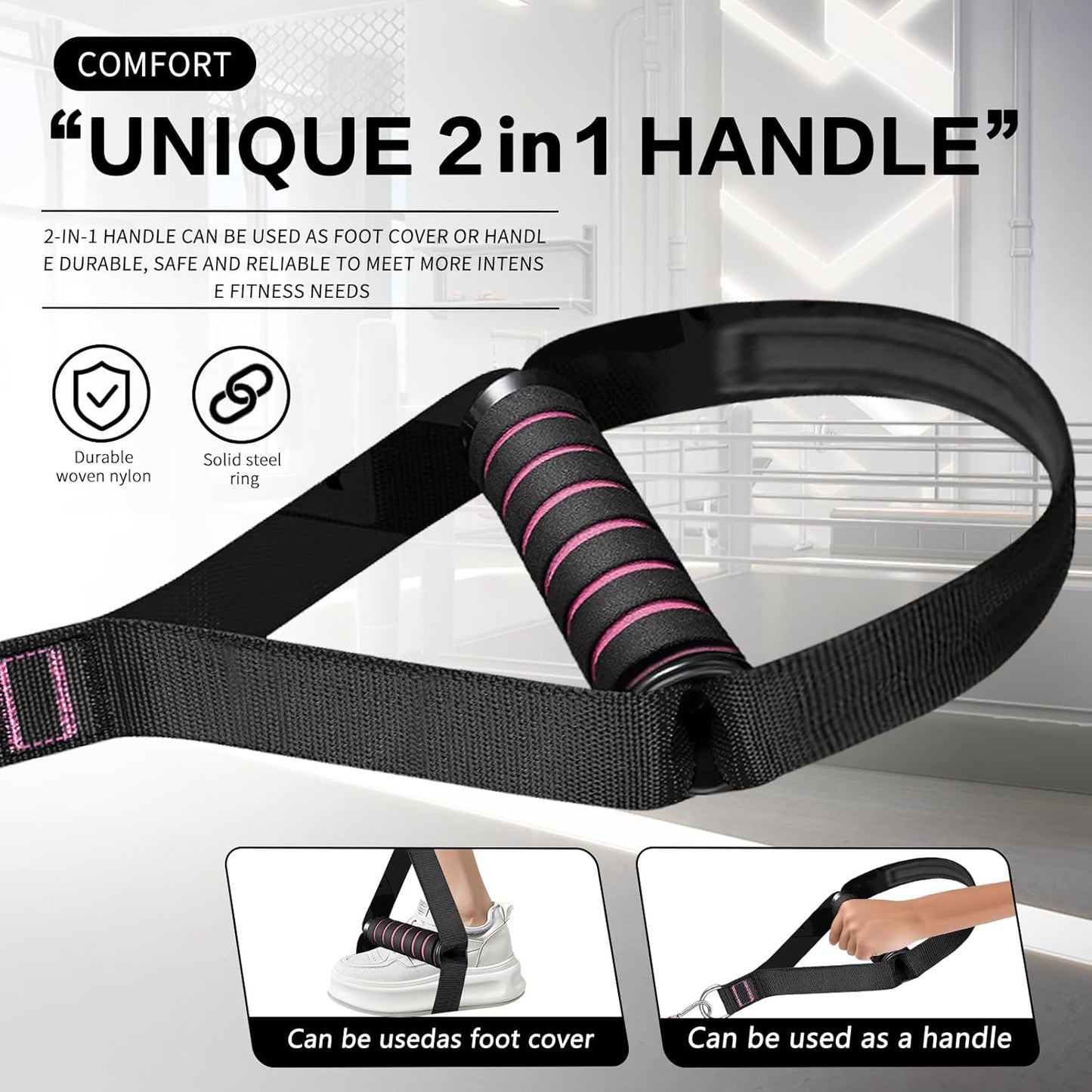 BBTOPS Pilates Bar Kit with Resistance Bands,Ab Roller,2 in 1 Foot Strap & Handle,Door Anchor Pilates Equipment with Resistance Bands, Portable Home Gym Yoga Fitness Bar for Women & Men