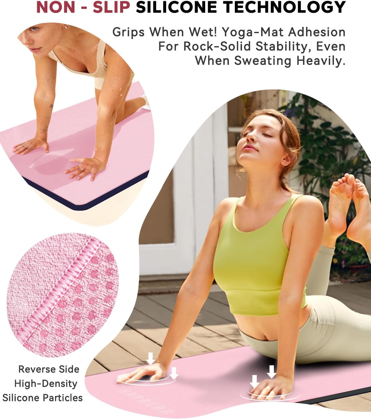 HAPBEAR Hot Yoga Towel with Non-Slip Grip Dots, Super-Absorbent Microfiber Yoga Mat Towel for Sweaty Bikram, Pilates and Studio Workouts - Grey