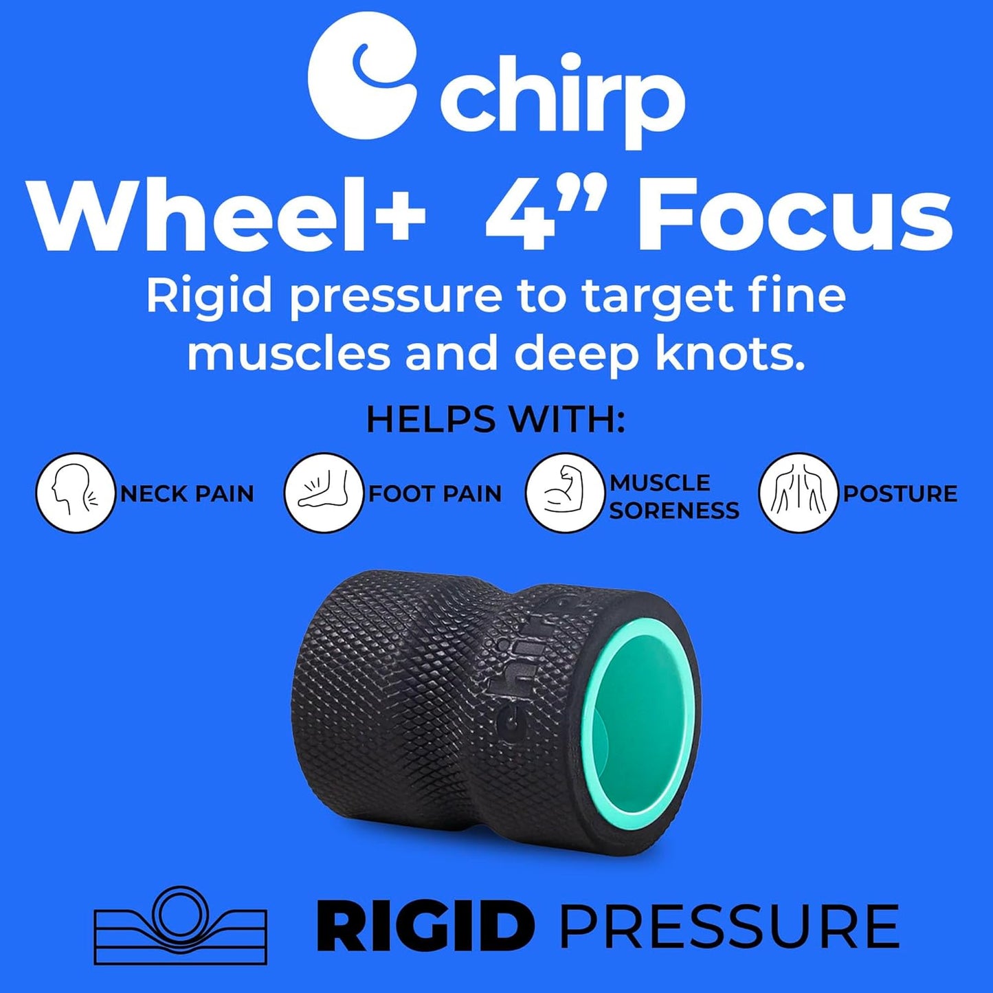 Chirp Wheel Foam Roller – Targeted Back & Neck Relief, Lumbar Spine Stretcher, Spinal Decompression Back Stretcher, Massage Roller with Density Foam for Physical Therapy, Supports 500lbs, 4-Pack Black