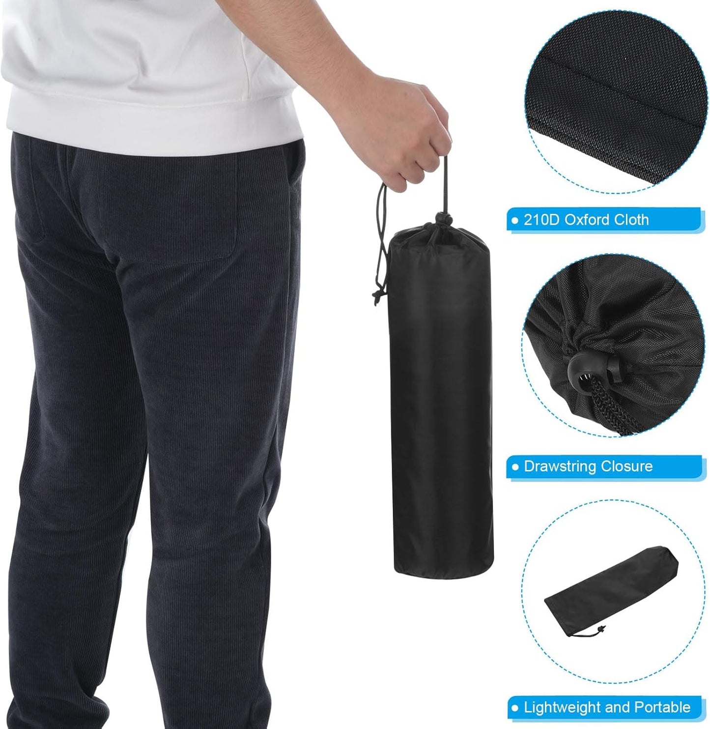 PATIKIL 18 Inch Ultra Mini Chair Replacement Bag, 2 Pack Nylon Foldable Tripod Carry Bag Storage Bag with Shoulder Strap for Outdoor Travel, Black