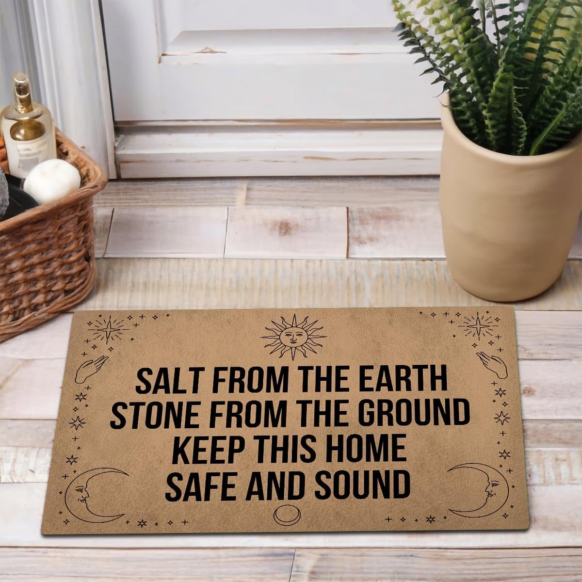 MELODADDY Funny Welcome Doormat Front Door Decor Rugs with Rubber Back 30"(L) x 18"(W) Personalized Matt Outside Entrance (Leave Your Worries At the Door Yoga Meditation Namaste)