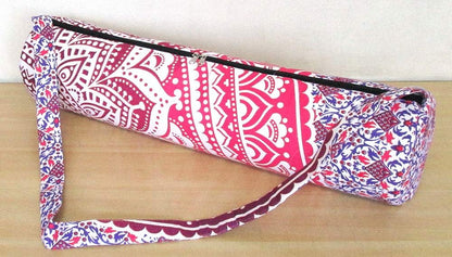 INDIAN CRAFT CASTLE ICC Yoga Mat Bag Carrier Full-Zip Exercise Yoga Mat Carry Bag for Women Men with Multi-Functional Storage Pockets and Adjustable Shoulder Strap 26X6 Inches