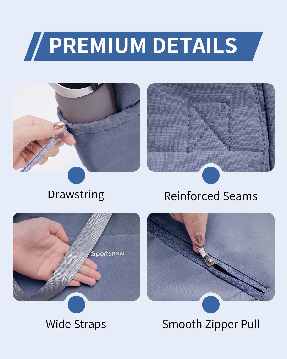 sportsnew Yoga Mat Bag Tote Yoga Gym Bags For Women Men with Waterproof Wet Pocket & Hook-and-loop, Quick Access Storage Yoga Mat Bag Carrier