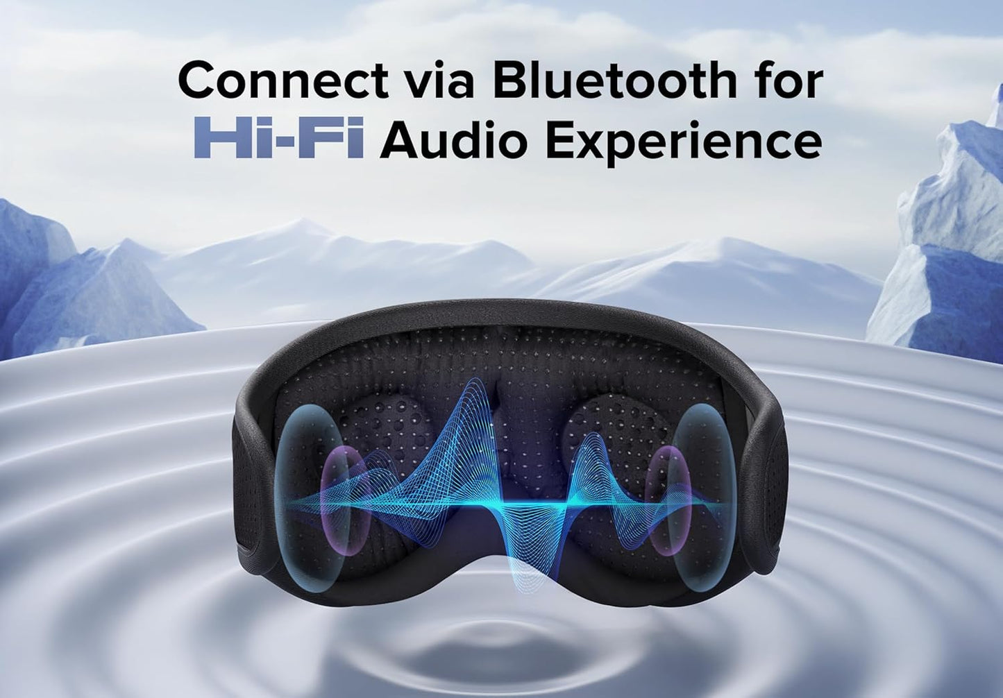 Sleep Mask with Headphones Bluetooth 5.4, TOPOINT 3D Eye Mask Blackout with Soft Bamboo Cotton for Side Sleepers Women Men, Sleep Headphones Earphones HD Speaker Microphone for Travel Meditation Gift