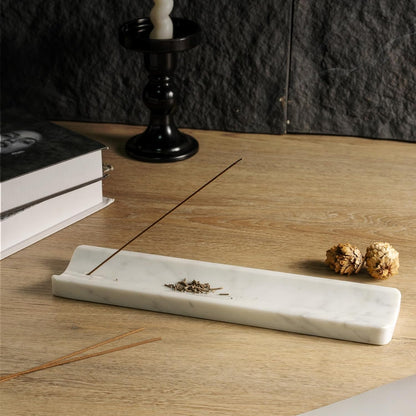 Koville Marble Incense Holder, Incense Holder for Sticks, Incense Sticks Holder Ash Catcher for Meditation Yoga SPA, Natural Stone Incense Burner, Home Table Decor (Green)