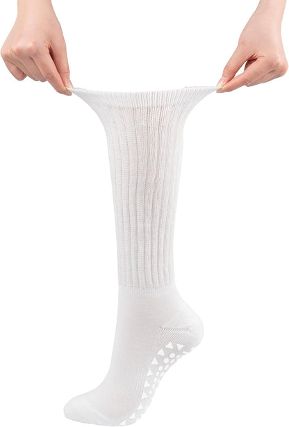 BomKinta Pilates Socks with Grips for Women - Yoga Grippy Slouch Scrunch Sock - Slipper Socks for Barre Workout Hospital