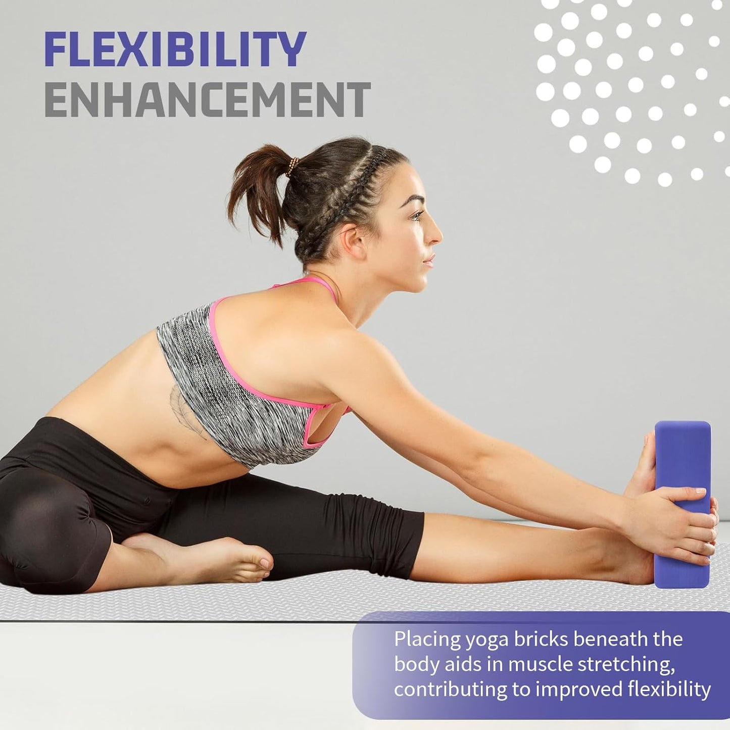 Yoga Blocks 2 Pack 3x6x9IN Foam Block Supportive Latex-Free with Rounded Edges, Non-Slip Exercise Blocks for Pilates, Meditation, Balance, Stretching and Deep Poses