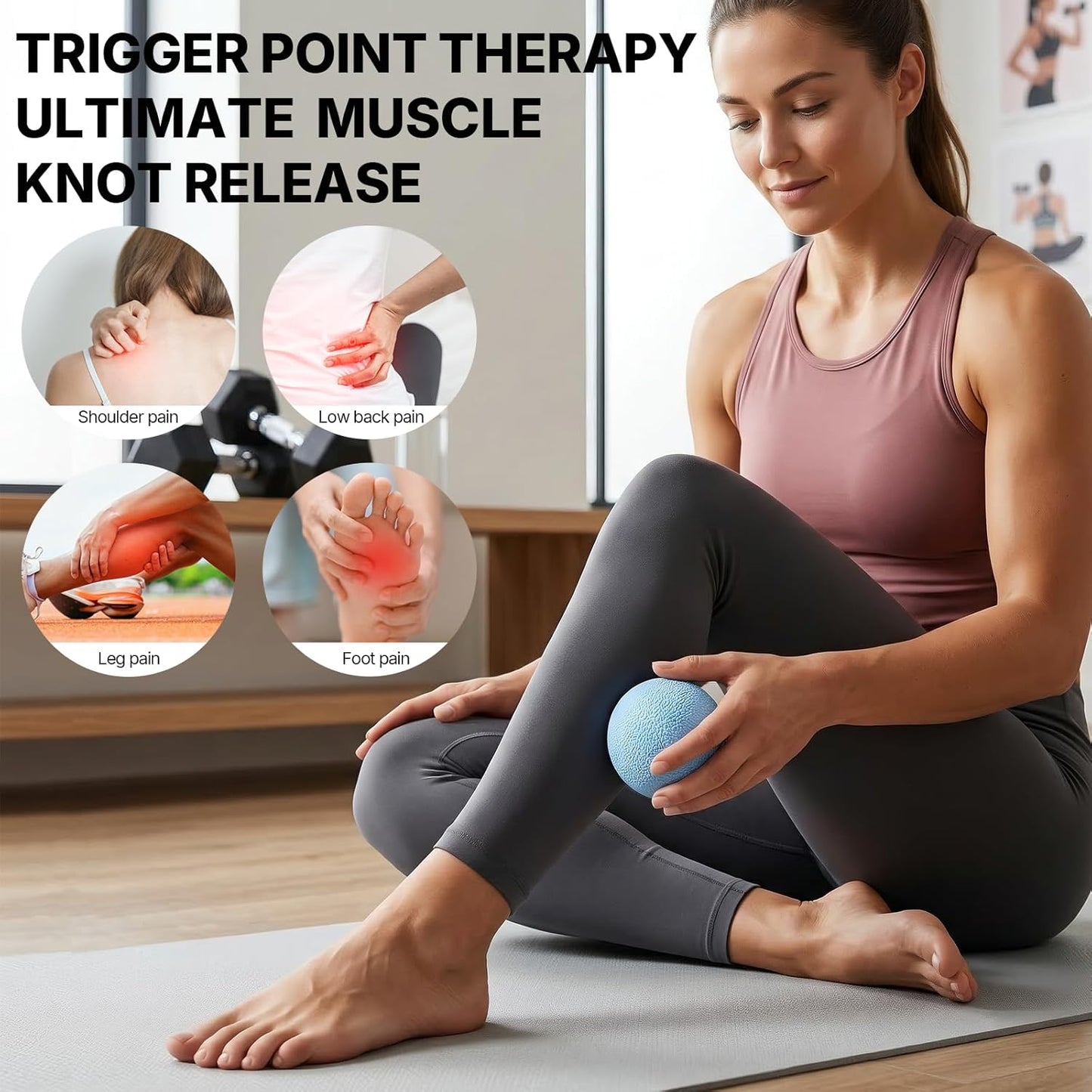 5BILLION FITNESS Peanut Massage Ball - Double Lacrosse Massage Ball & Mobility Ball for Physical Therapy - Deep Tissue Massage Tool for Myofascial Release, Muscle Relaxer, Acupoint Massage