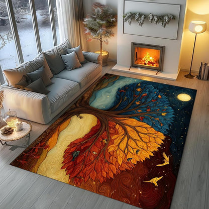 Tree of Life Area Rug – Bohemian Mandala Carpet for Living Room, Bedroom, Meditation Space, Yoga, Spiritual Home Décor – Large Soft Floor Mat for Indoor Decoration (TOL08)