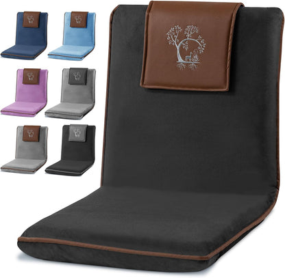 Japanese Meditation Floor Chair with Back Support for Adults - Premium Meditation Chair with Adjustable & Foldable Back for Seating, Yoga & Gaming — Folding Backjack Chairs with Backrest for Adults