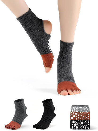 Pilates Socks for Women Grip Yoga Non Slip Socks for Barre Dance Workout Hospital