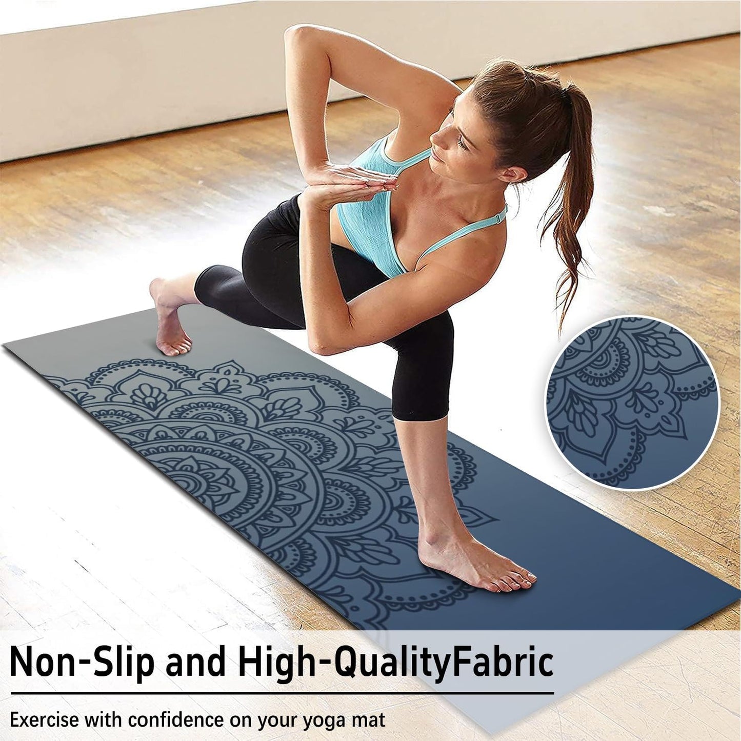 Hot Yoga Mat Towel with Corner Pockets Yoga Towels for Hot Yoga Non Slip with Travel Bag Sweat Absorbent Yoga Blankets Mat Cover for Workout Gym 70"x26" (Mountain-01, 70x26)