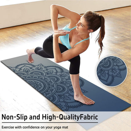 Hot Yoga Mat Towel with Corner Pockets Yoga Towels for Hot Yoga Non Slip with Travel Bag Sweat Absorbent Yoga Blankets Mat Cover for Workout Gym 70"x26" (Mountain-01, 70x26)