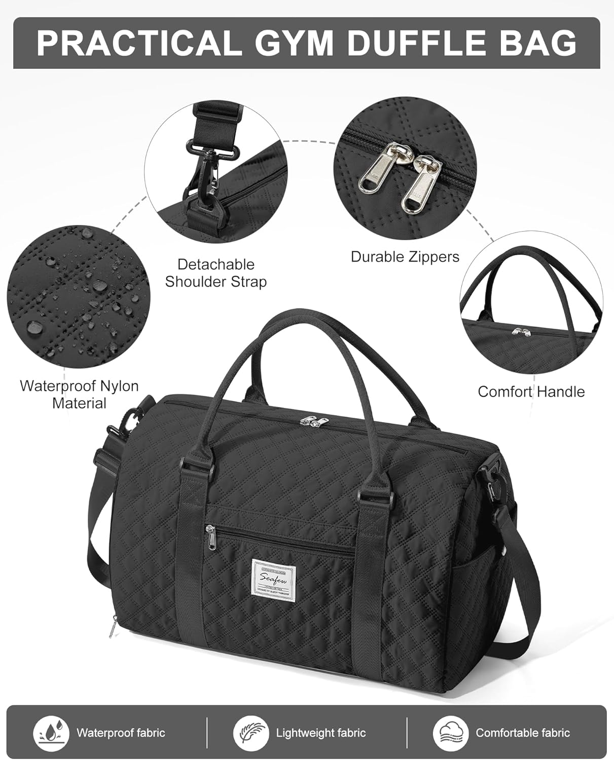 Gym Bag Womens Mens with Shoes Compartment and Wet Pocket Travel Duffel Bag for Women for Plane Sport Gym Tote Bags Swimming Yoga Waterproof Weekend Overnight Carry on Bag Hospital Holdalls - Colors B