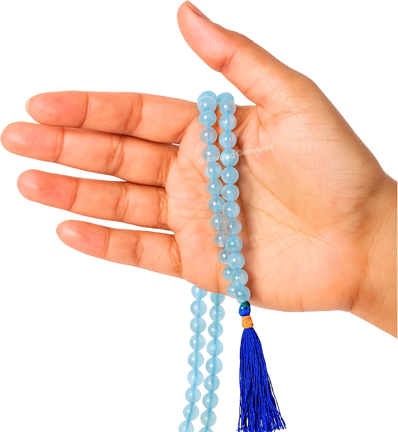 Amazing Gemstone 108 Beads Handmade Mala (Knotted, Rudraksha) - Colors A