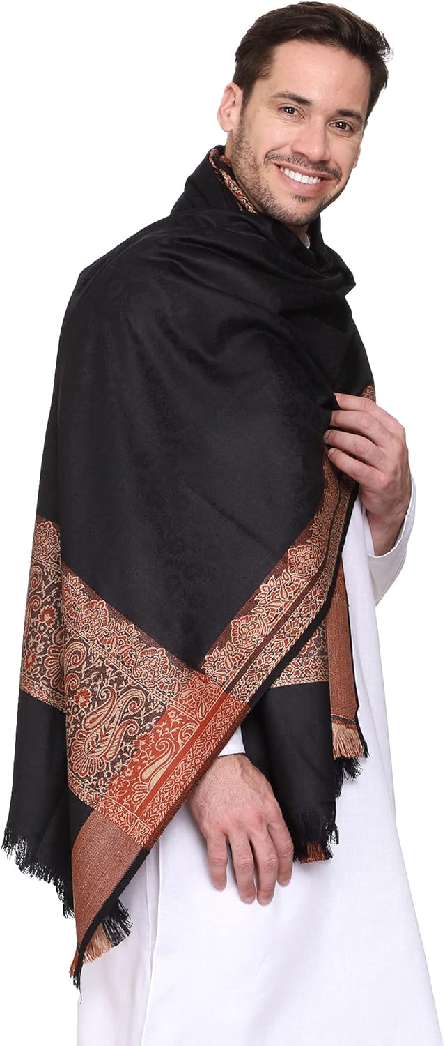 Weavers Villa Men's Woven Acro Wool Gents Shawls, Muffler, Stoles for Men