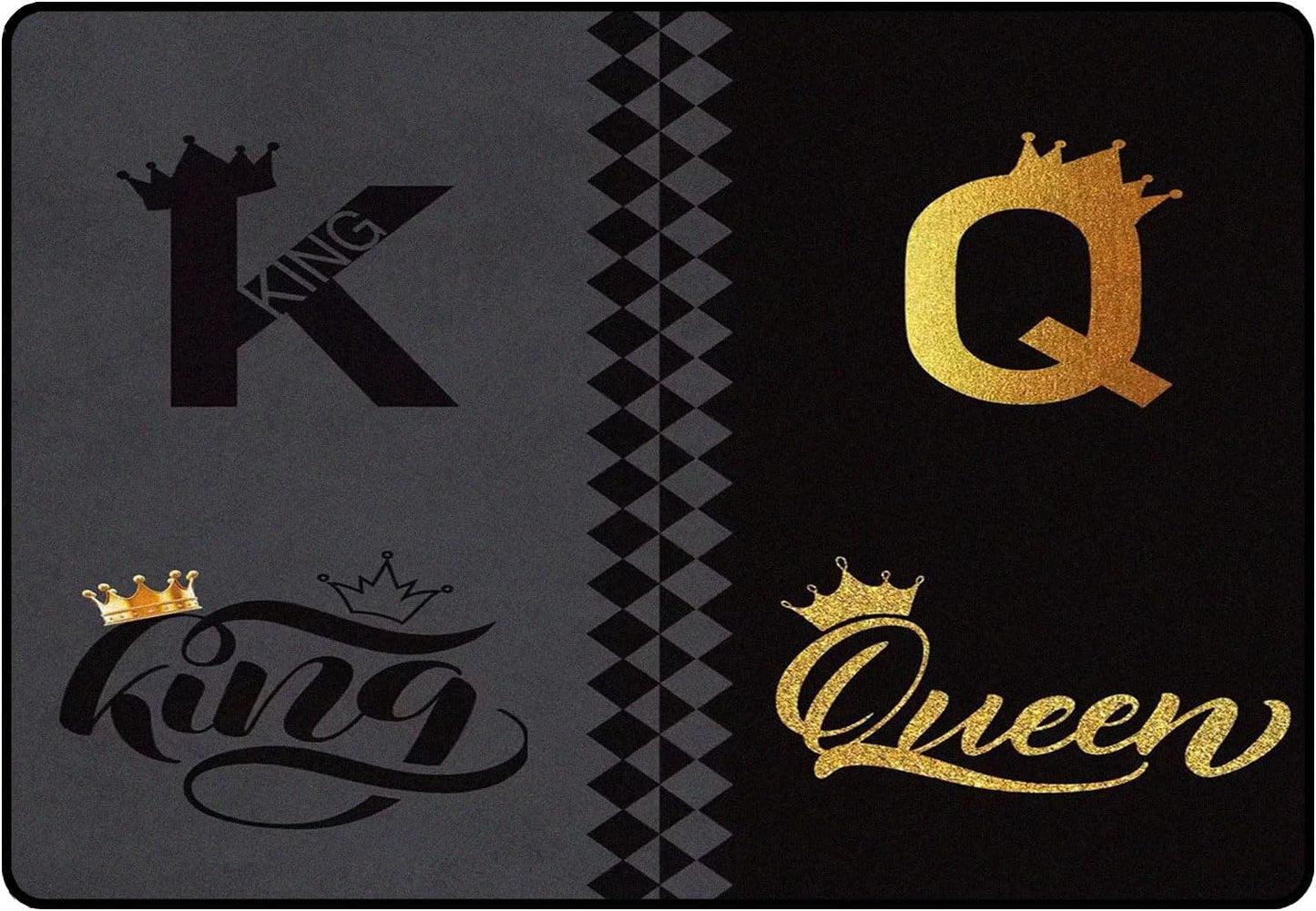 5' X 7' Queen and King Rug Black Grey Area Rugs Dining Living Room Bedroom Kitchen Office Yoga Room Washable Floor Mat Doormats Throw Rug Carpet Room Decor