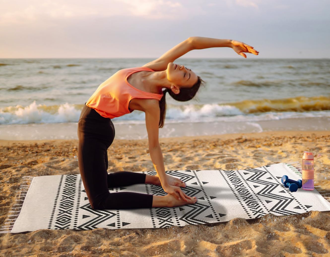 Cifupy Handmade Organic Yoga Mat made with Organic Cotton Yoga Mat - Non Slip Hand-Woven Foldable Yoga Rug Provides Excellent Comfort, Traction & Support for Indoor & Outdoor Use - 24 x 72 Inches