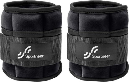Sportneer Adjustable Ankle Weights Set - 1 Pair (2-10 lbs) Removable Sandbags for Women & Men, Comfortable Neoprene Leg Weights for Walking, Running, Pilates, Yoga, Home Workout & Physical Therapy