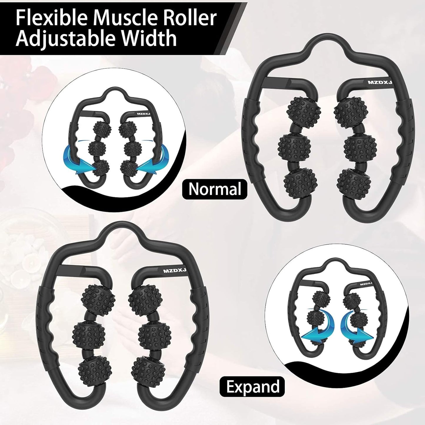 Cellulite Massage Tool, Anti-Cellulite Roller- Lymphatic Drainage Massager - Muscle Roller, Deep Fascia Massage, Dimpled Skin Removal, Legs/Thighs/Buttocks, Smooth Skin (14 Wheel - Blue)