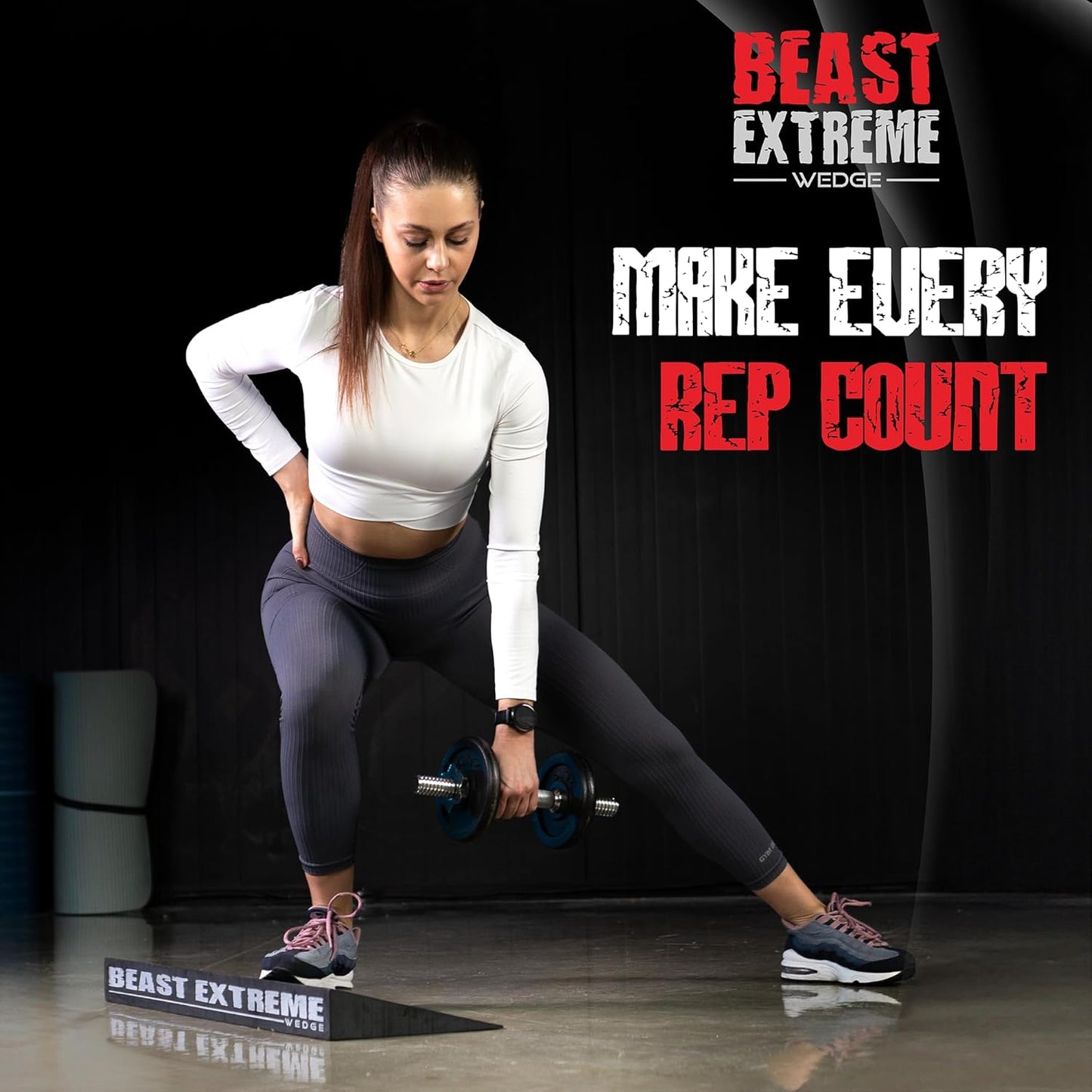 Beast Extreme Wedge Block - Wider Calf Stretcher Slant Board for Extra Stability - Heel Elevated Wedges for Weightlifting, Physical Therapy - Incline Board for Calf Stretching, Strength, Mobility