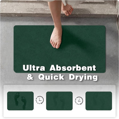 TYUU Bath Mat, Bathroom Rugs Non Slip Washable Thin Absorbent Quick Dry Bath Mat Fits Under Door Bathroom Floor Mat Perfect for Bath, Shower, or Sink 24"x36" Dark Grey