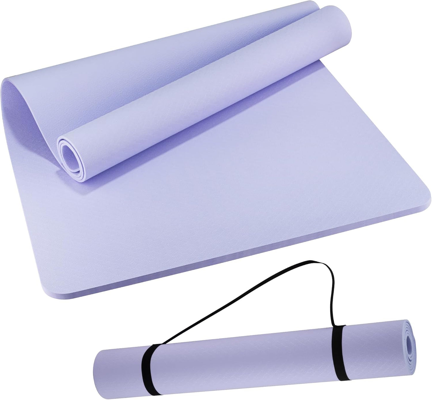 Extra Wide Yoga Mat 72" x 32", 6mm Non Slip TPE Exercise Mat with Carrying Strap, Large Workout Mat for Yoga, Pilates, Stretching, HIIT & Home Gym